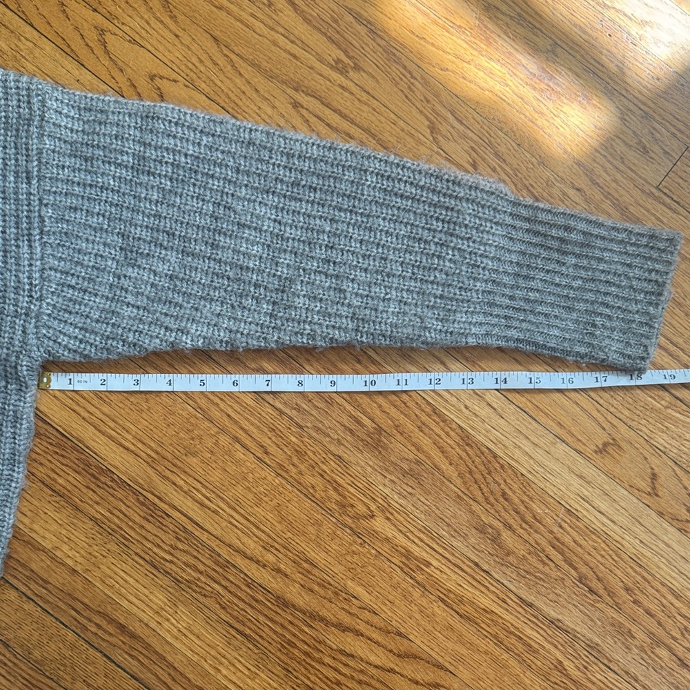Calvin Klein Gray Woolen Knit Ribbed Women's Sweater - Picture 8 of 8